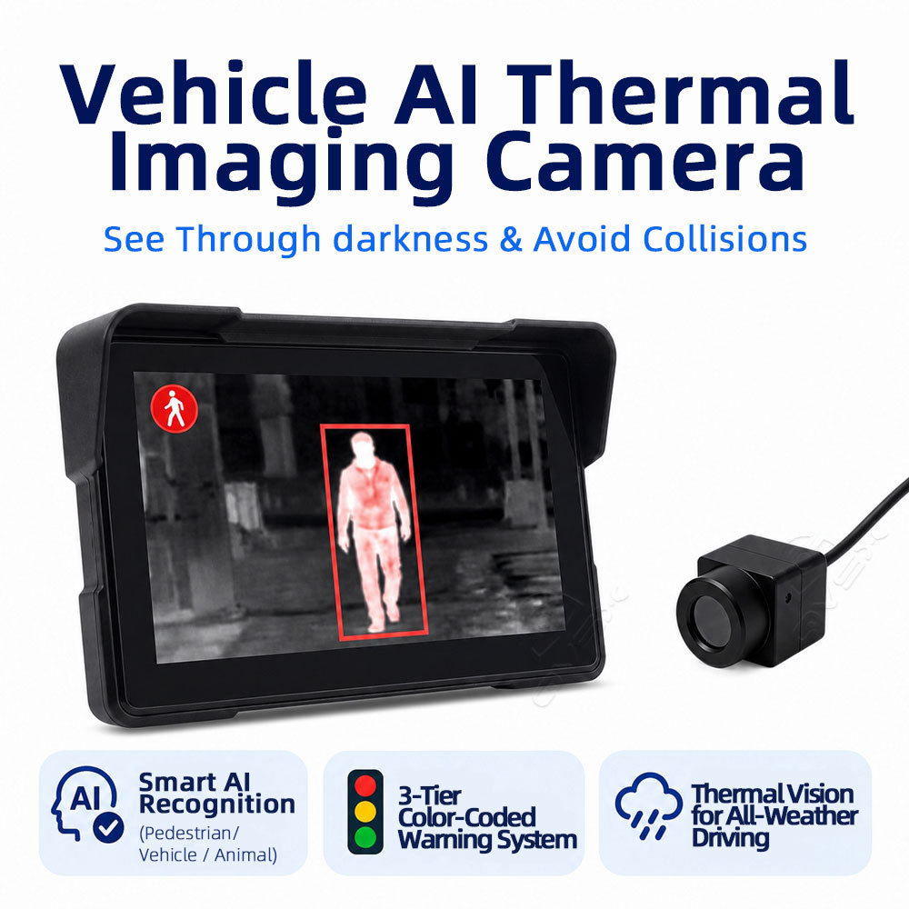AI Thermal Imaging Vehicle Monitoring System with 7-Inch Touchscreen for Pedestrian, Vehicle & Animal Detection,AI Thermal Imaging Vehicle Monitoring System with 7-Inch Touchscreen for Pedestrian, Vehicle & Animal Detection