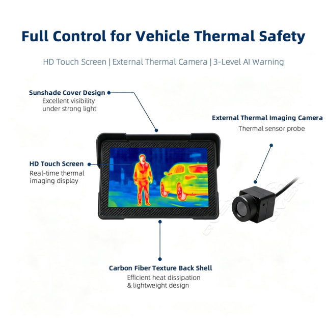 AI Thermal Imaging Vehicle Monitoring System with 7-Inch Touchscreen for Pedestrian, Vehicle & Animal Detection,AI Thermal Imaging Vehicle Monitoring System with 7-Inch Touchscreen for Pedestrian, Vehicle & Animal Detection