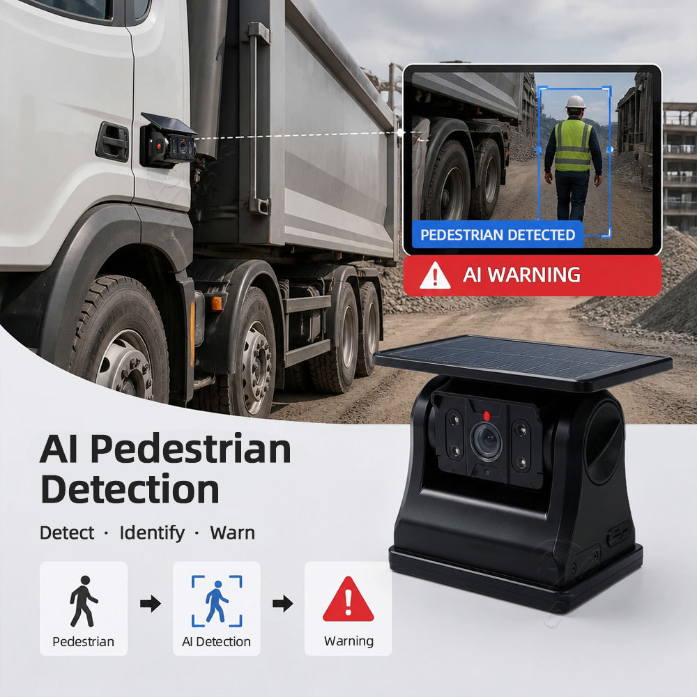 AI 4G Solar Vehicle Camera with GPS Pedestrian Detection and Voice Warning,AI 4G Solar Vehicle Camera with GPS Pedestrian Detection and Voice Warning