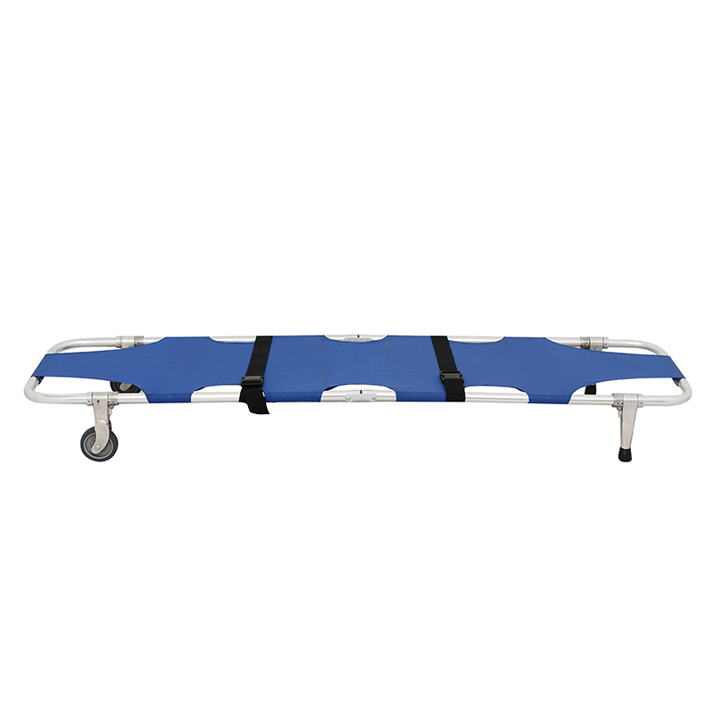 HR-C018 A High-Quality Aluminum Alloy Folding Stretcher with Wheels and Handles, crafted by folding stretcher manufacturer