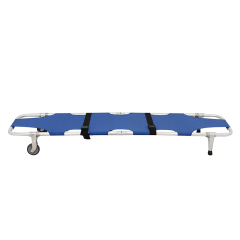 HR-C018 A High-Quality Aluminum Alloy Folding Stretcher with Wheels and Handles, crafted by folding stretcher manufacturer