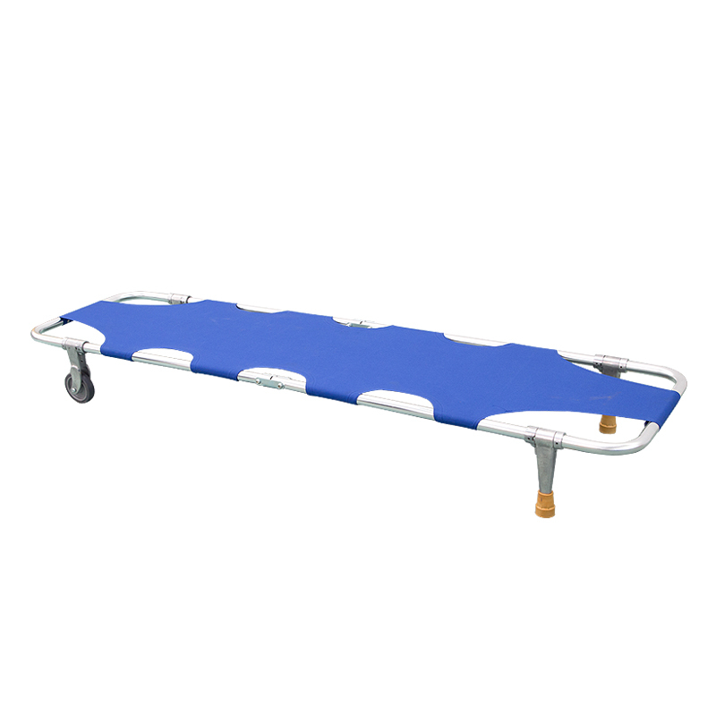 HR-C018 A High-Quality Aluminum Alloy Folding Stretcher with Wheels and Handles, crafted by folding stretcher manufacturer