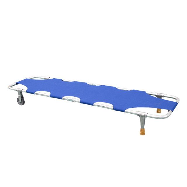 HR-C018 A High-Quality Aluminum Alloy Folding Stretcher with Wheels and Handles, crafted by folding stretcher manufacturer