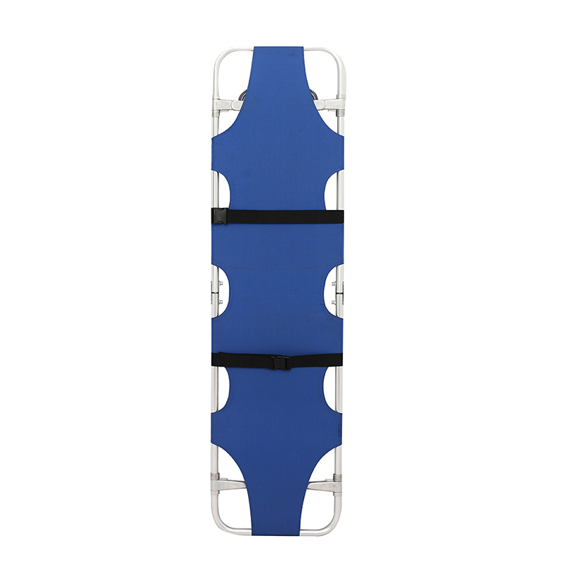 HR-C018 A High-Quality Aluminum Alloy Folding Stretcher with Wheels and Handles, crafted by folding stretcher manufacturer