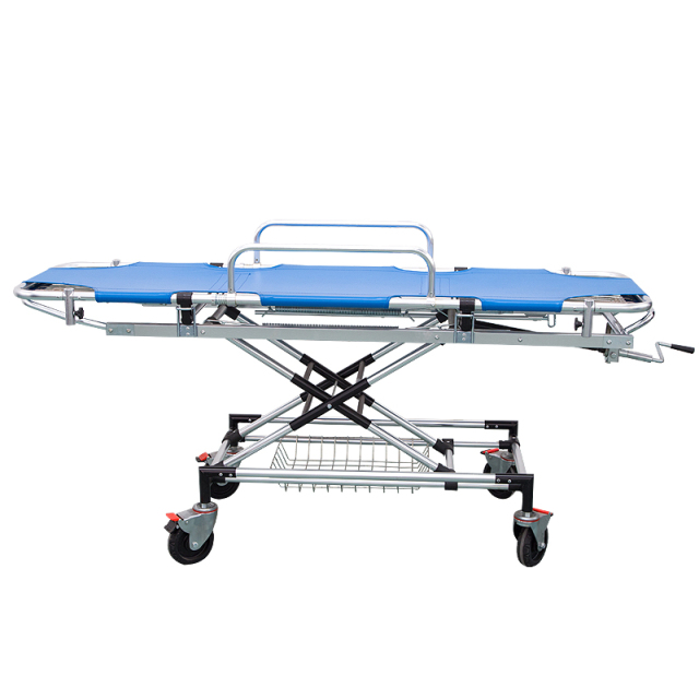 High Quality Aluminum Alloy Ambulance Stretcher Emergency Trolley | HR-E011