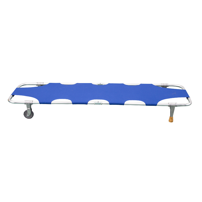HR-C018 A High-Quality Aluminum Alloy Folding Stretcher with Wheels and Handles, crafted by folding stretcher manufacturer