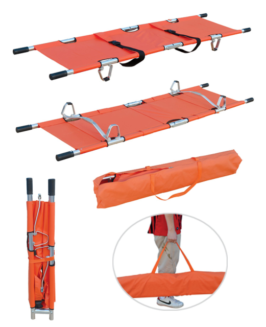 High Quality Aluminum Alloy Two Folding Stretcher For Emergency Rescue | HR-C001
