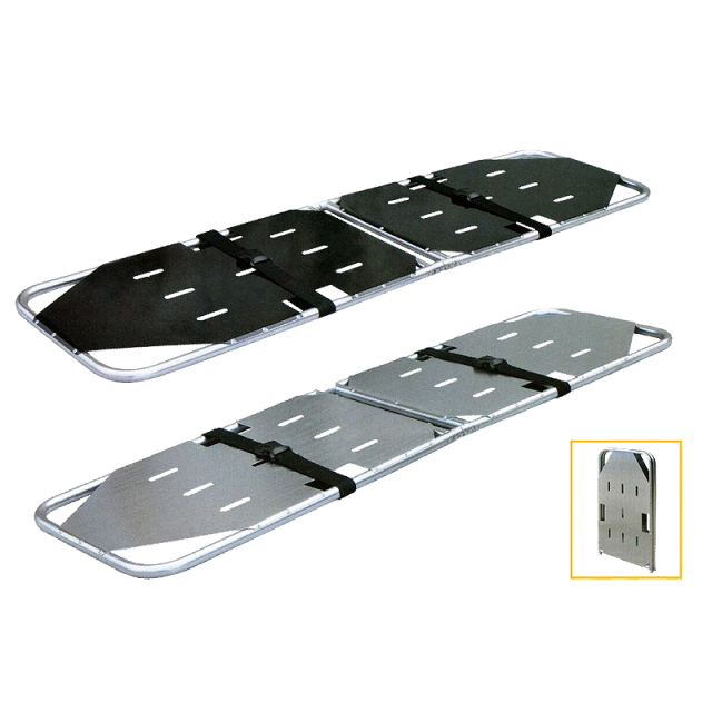 High Strength Aluminum Alloy Two Folding Stretcher | HR-C005