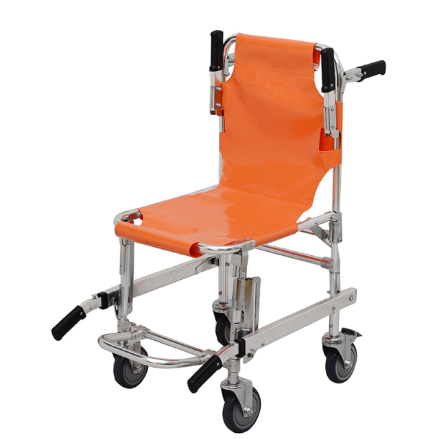 High Quality Aluminum Alloy Folding Stair Stretcher With Orange PVC Materials | HR-D007