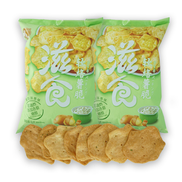 Yogurt onion flavored potato chips