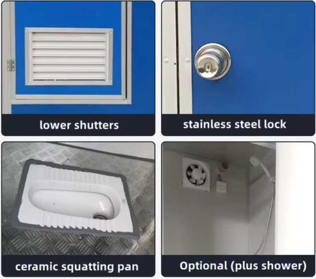 HDPE简易塑料移动应急厕所
