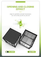 智能电动翻转百叶凉亭