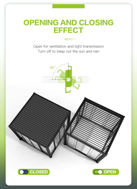 智能电动翻转百叶凉亭