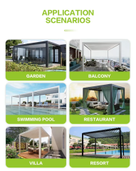 智能电动翻转百叶凉亭