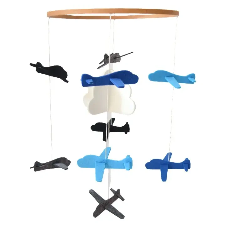 Newest sky world airplane cloud hanging toys baby felt crib mobile nursery baby mobile