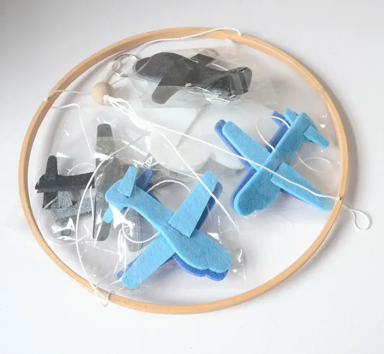 Newest sky world airplane cloud hanging toys baby felt crib mobile nursery baby mobile