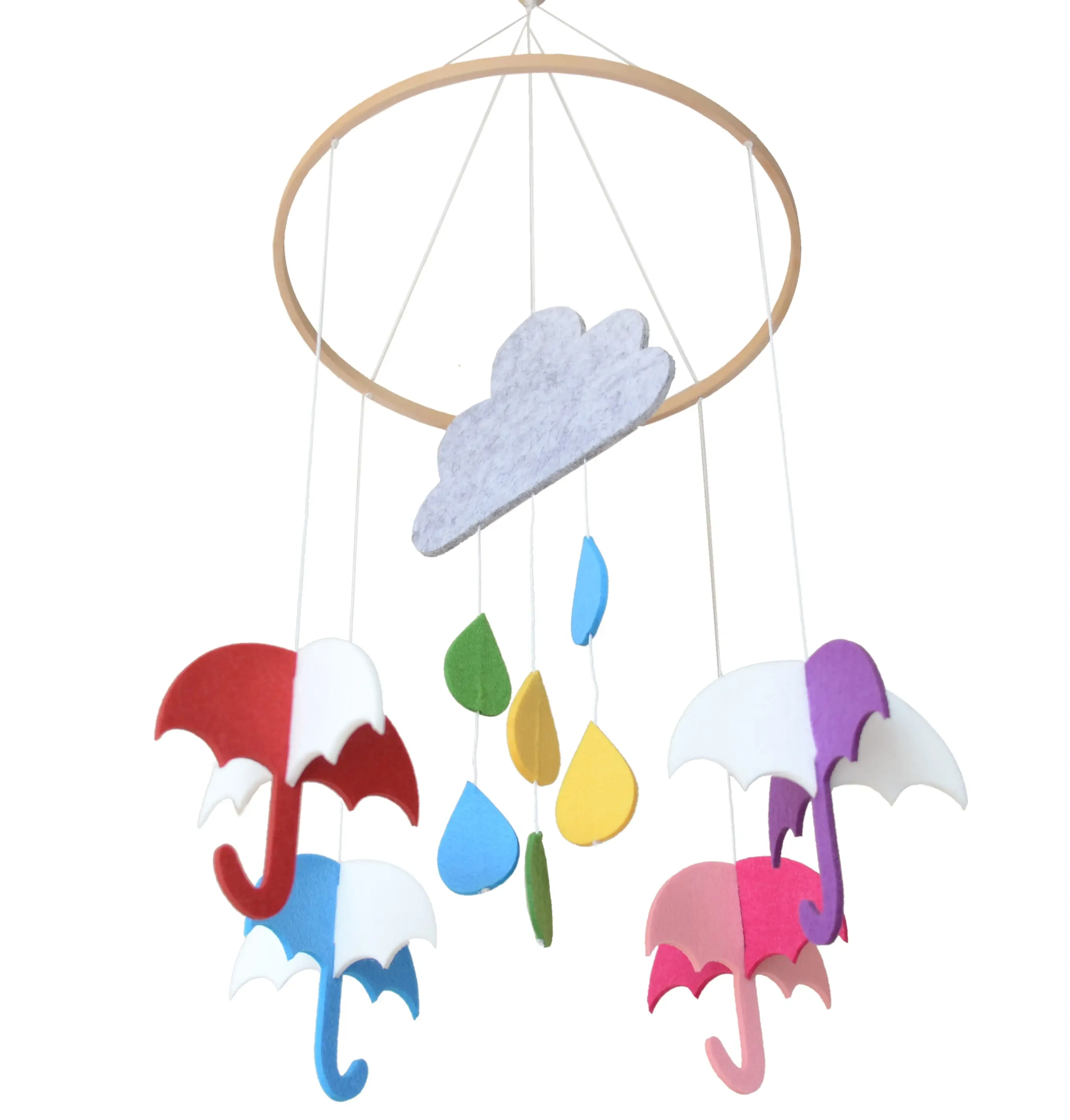 neutral bebe bedroom wall decor plush felt animals nursery cot hanging jungle safari baby mobile for boy and girl
