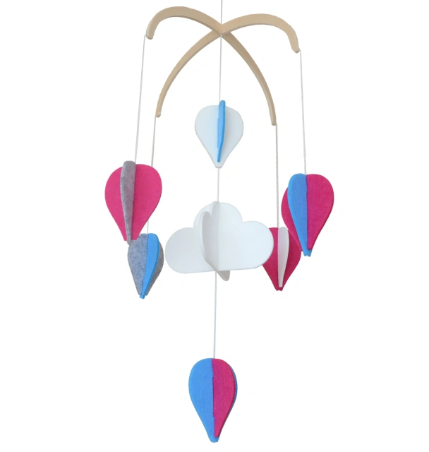 ديكور حائط غرفة نوم الطفل المحايد المصنوع من اللباد المحشو على شكل حيوانات سرير أطفال معلق على شكل سفاري في الغابة للأولاد والبنات