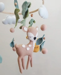 Customize low MOQ Amaz on feltted forest cute anime figure animals stuffed Montessori plush soft toy baby crib hanging mobile
