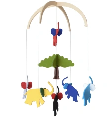 ديكور حائط غرفة نوم الطفل المحايد المصنوع من اللباد المحشو على شكل حيوانات سرير أطفال معلق على شكل سفاري في الغابة للأولاد والبنات