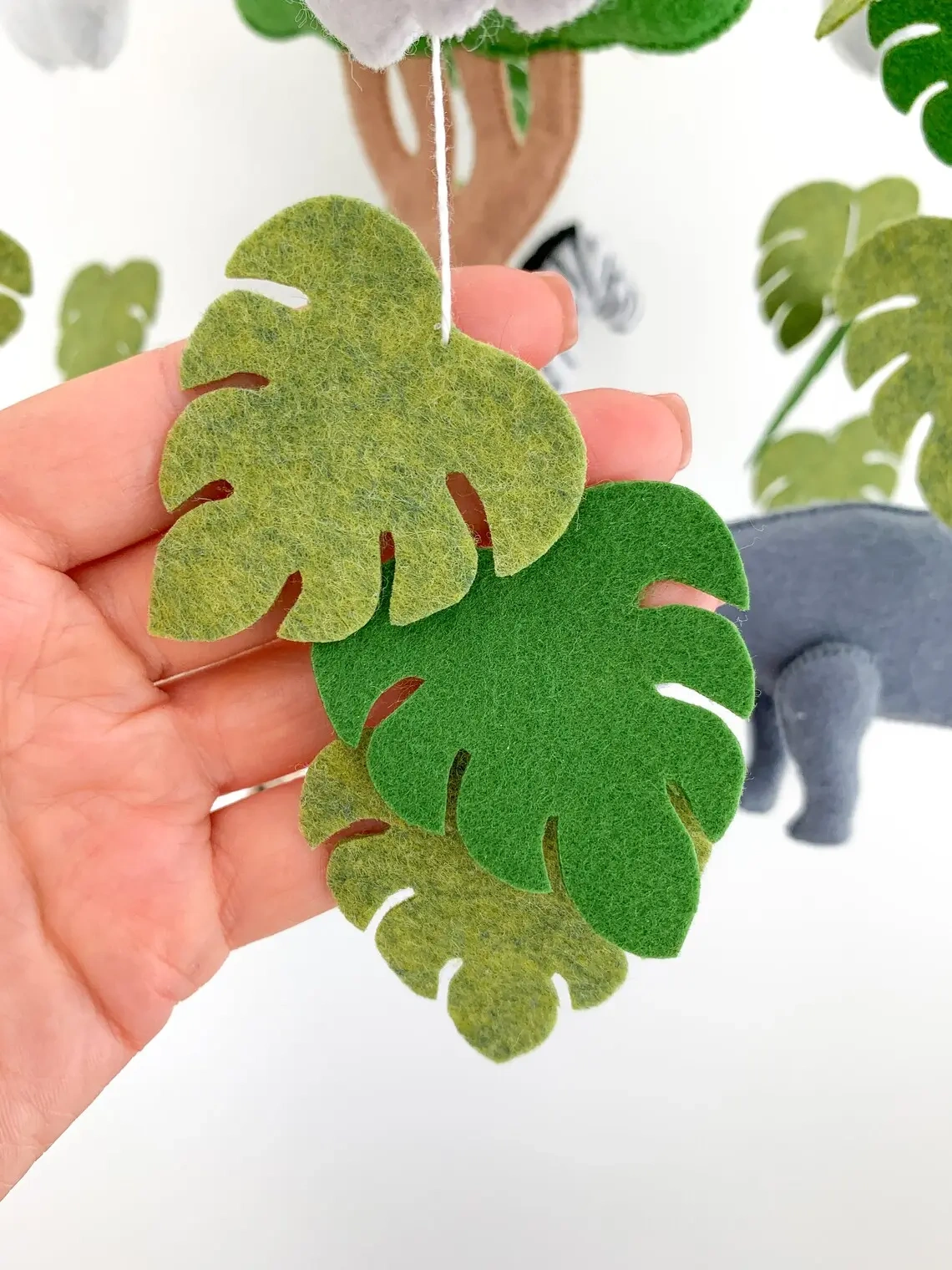 neutral bebe bedroom wall decor plush felt animals nursery cot hanging jungle safari baby mobile for boy and girl