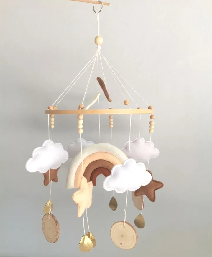 Handmade Hanging Rainbow Busy Nursery Felt Crib Baby Mobile