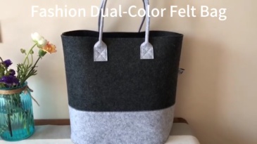 Bolsa de compras reutilizable y resistente de fieltro de dos colores de Progift Fashion