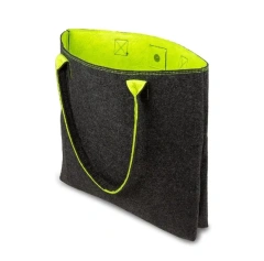 atacado personalizado dobrável com fechadura versátil grande lenha armazenamento madeira alça cesta de compras carregando sacos de feltro