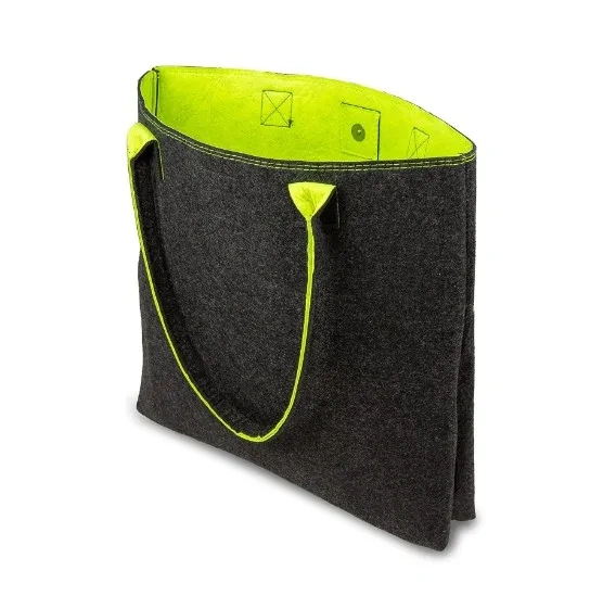 atacado personalizado dobrável com fechadura versátil grande lenha armazenamento madeira alça cesta de compras carregando sacos de feltro