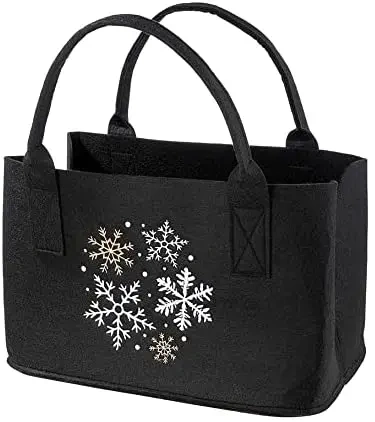 Progift Fashion New Custom Snowflake Women Felt Tote Bags