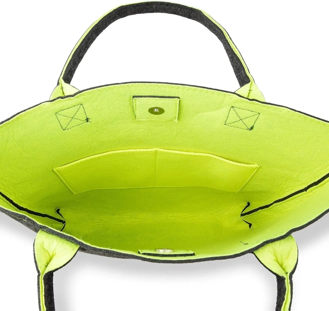 atacado personalizado dobrável com fechadura versátil grande lenha armazenamento madeira alça cesta de compras carregando sacos de feltro