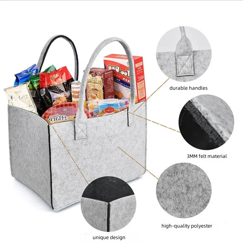 Progift Fashion Reusable Sturdy Dual Color Felt Storage Bag