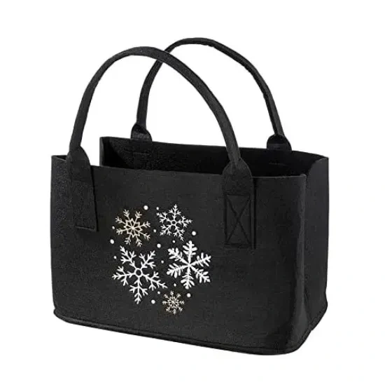 Progift Fashion New Custom Snowflake Women Felt Tote Bags