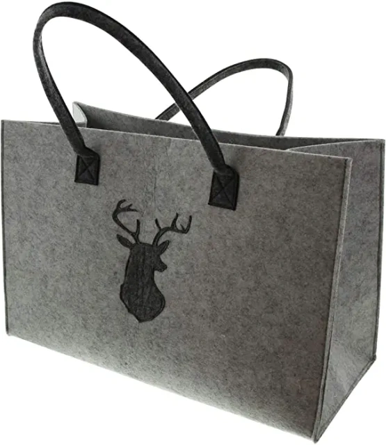 Bolsa de compras de fieltro reutilizable y barata con logotipo personalizado y asas