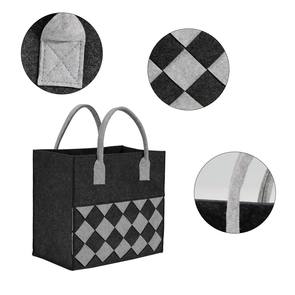 2024 manufacturer cute collapsible low price women's handbag felt tote bags with custom printed logo