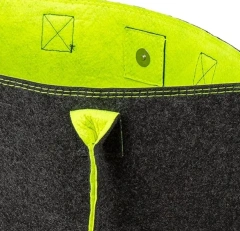 atacado personalizado dobrável com fechadura versátil grande lenha armazenamento madeira alça cesta de compras carregando sacos de feltro