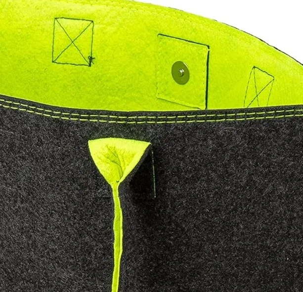 atacado personalizado dobrável com fechadura versátil grande lenha armazenamento madeira alça cesta de compras carregando sacos de feltro