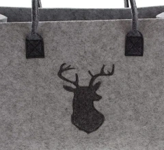 Bolsa de compras de fieltro reutilizable y barata con logotipo personalizado y asas