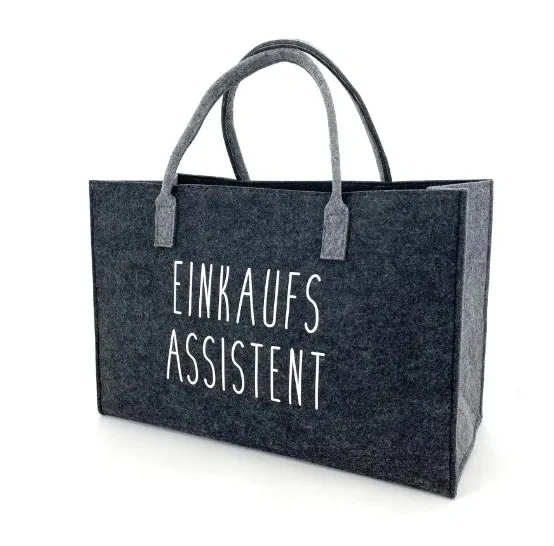 2024 new product 100% natural multipurpose shopper carrying basket handle shopping assistant anthracite felt bags