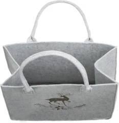 Vente chaude nouveau style créatif femmes hommes cerf gaufrage affaires voyage panier loisirs épaule feutre sac