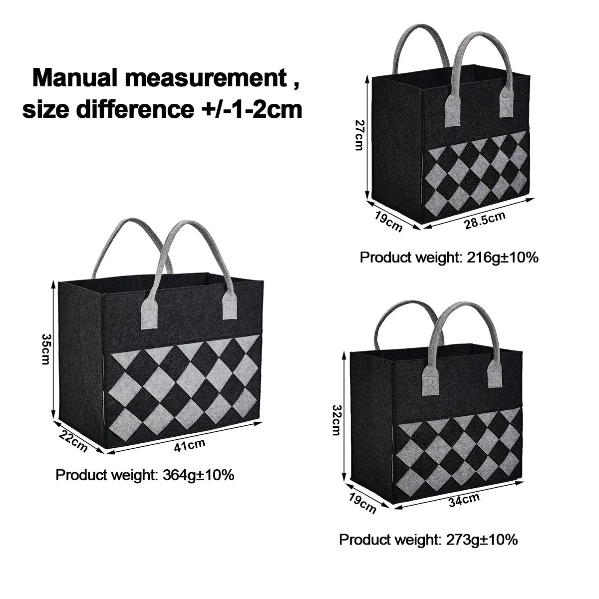2024 manufacturer cute collapsible low price women's handbag felt tote bags with custom printed logo