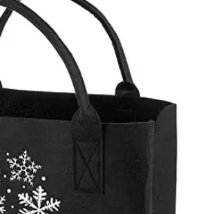 Progift Fashion New Custom Snowflake Women Felt Tote Bags
