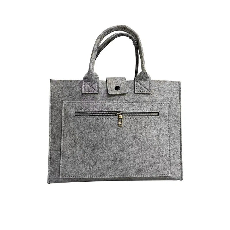 wholesale free shipping female felt reusable grocery custom printed logo tote bag for ladies