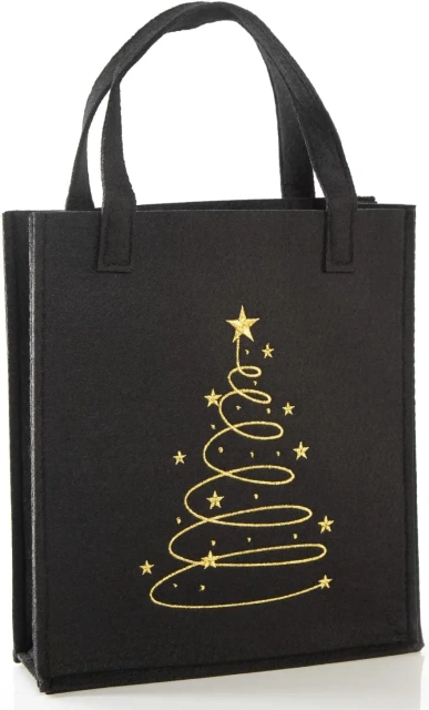 Bolsas de fieltro para compras, de lujo, recicladas, sostenibles, pequeñas, de oro negro, edición nueva de 2024