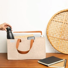 2024 thiết kế mở mới sinh viên phụ nữ đàn ông văn phòng làm việc trường học văn phòng phẩm thủ công tổ chức lưu trữ nỉ tay cầm túi
