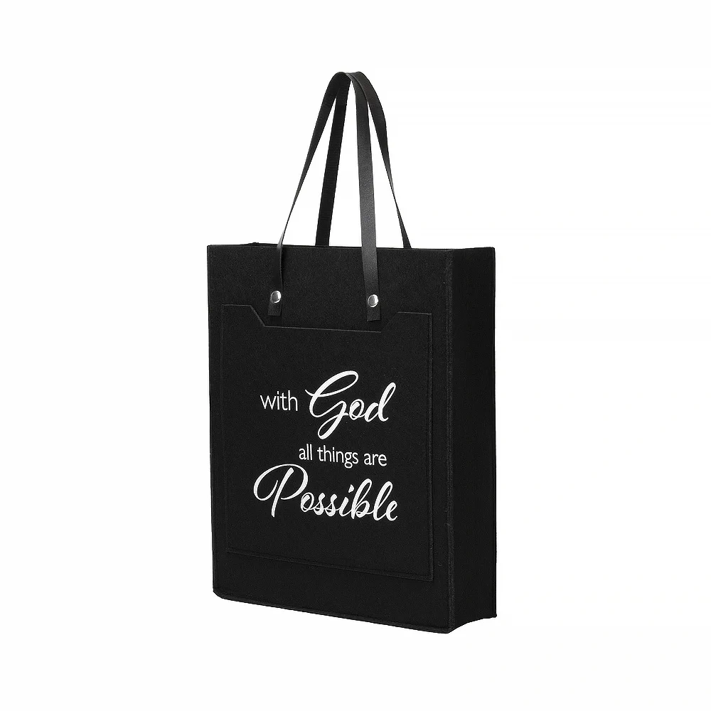 wholesale products handmade grey thick 2024 handbag custom large polyester felt shopping tote bags for women