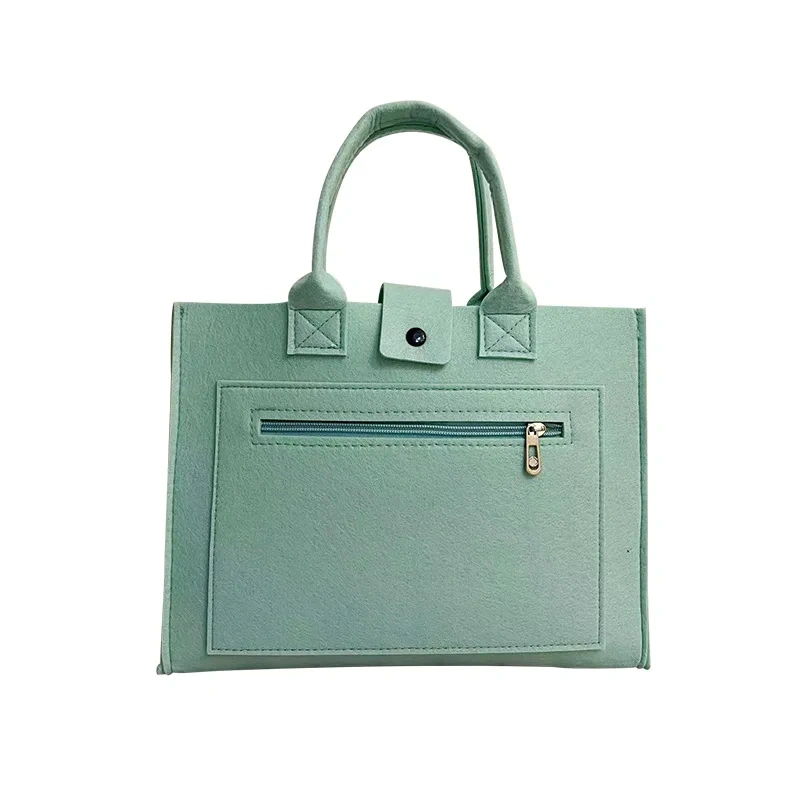 wholesale free shipping female felt reusable grocery custom printed logo tote bag for ladies