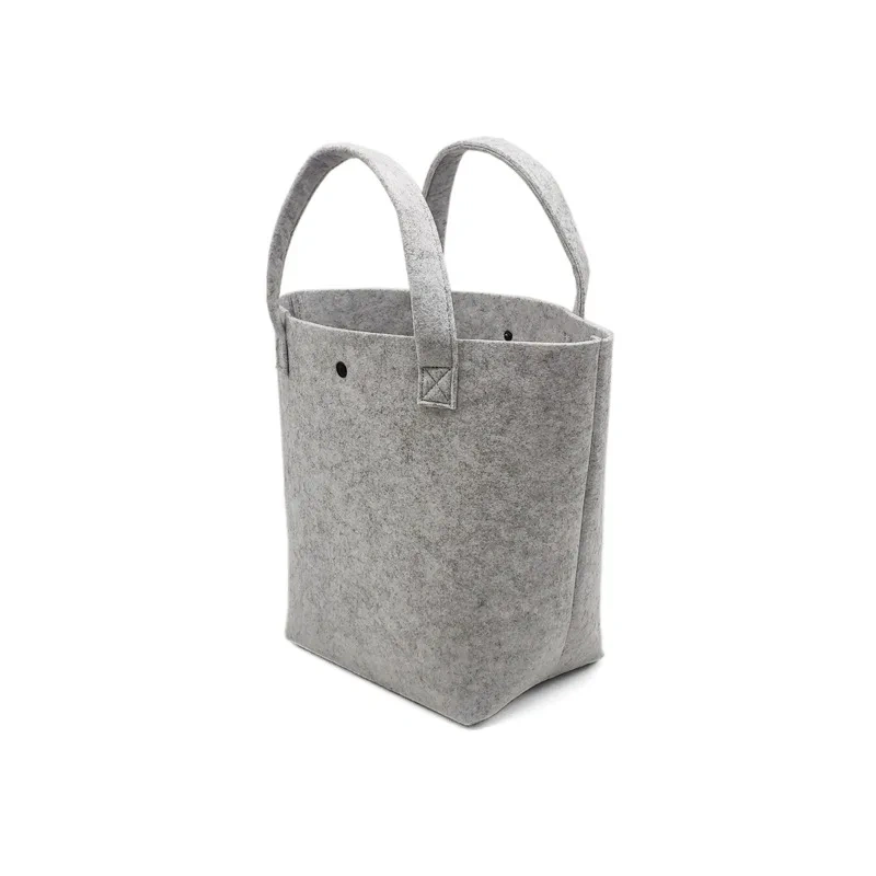 Foldable Reusable Durable Grey Large Felt Tote Shopping Bag