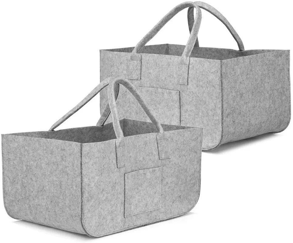 Progift Strong Durable Large Felt Firewood Carrier Basket Bag Holder