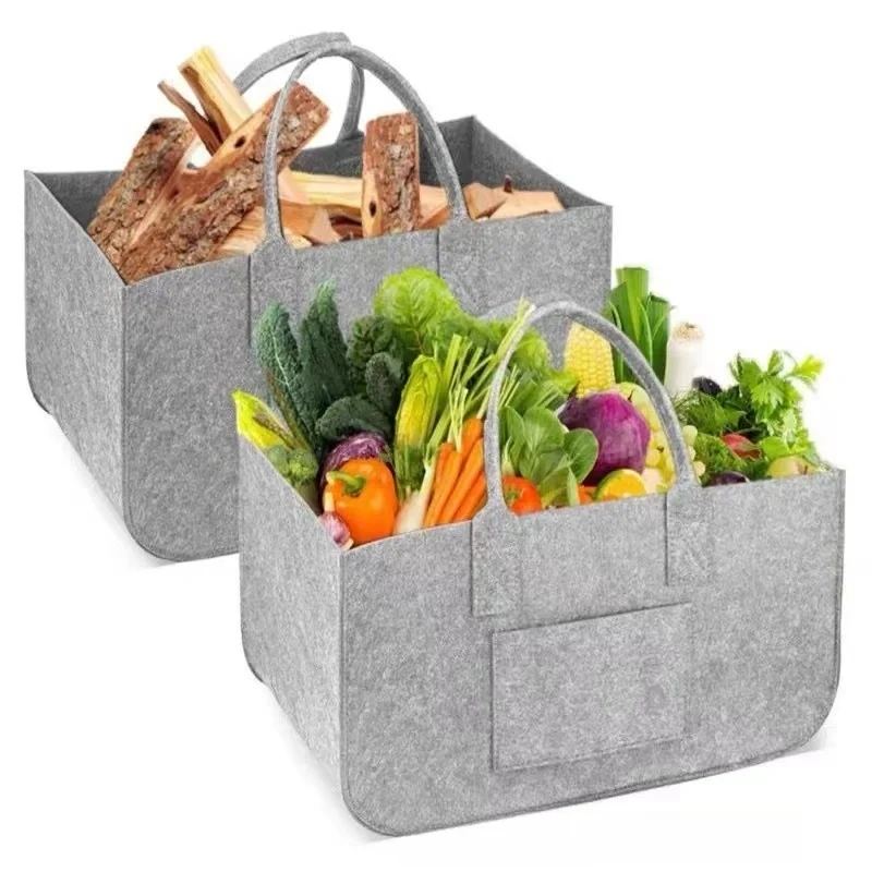 Progift Strong Durable Large Felt Firewood Carrier Basket Bag Holder